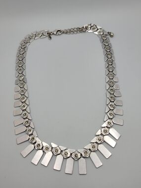 Premier Designs Silver Geometric Pendant Collar Necklace